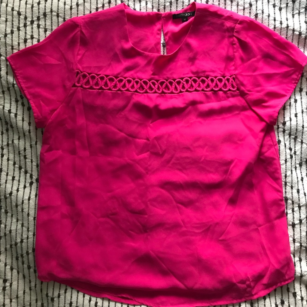 Papermoon hot pink blouse with open detai